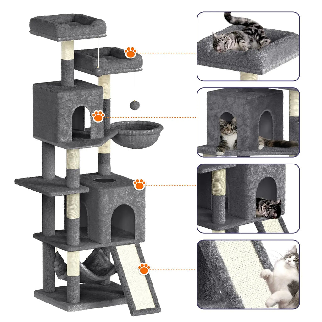 Kineo – Arbre à Chat Maine Coon Haute Stabilité & Confort XXL (158 cm)