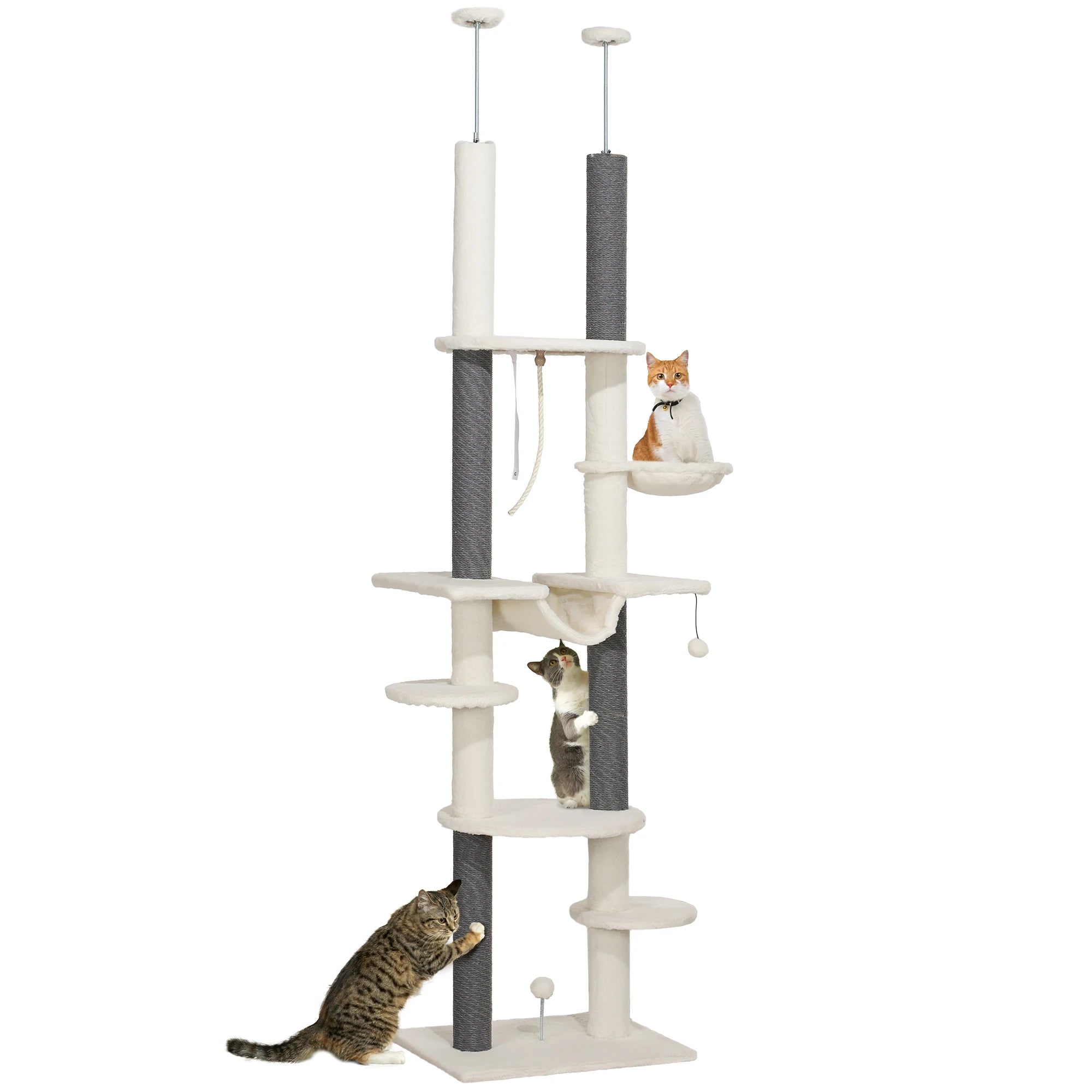 La Voie Lactée – Arbre à chat sol-plafond avec hamac suspendu (225 à 255 cm)