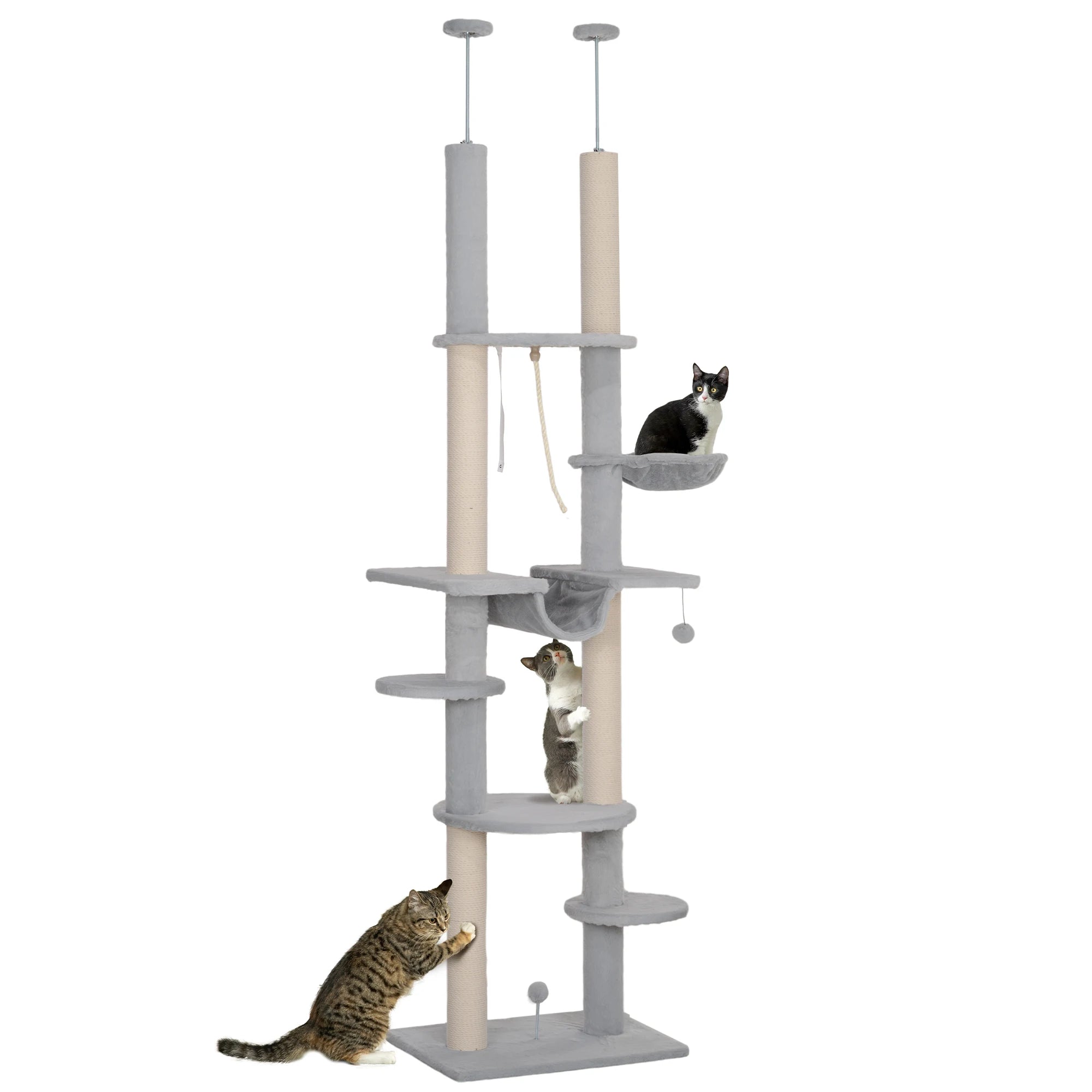 La Voie Lactée – Arbre à chat sol-plafond avec hamac suspendu (225 à 255 cm)