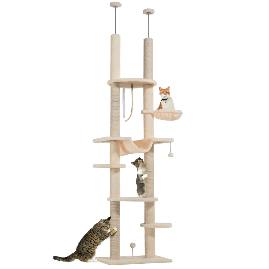 La Voie Lactée – Arbre à chat sol-plafond avec hamac suspendu (225 à 255 cm)