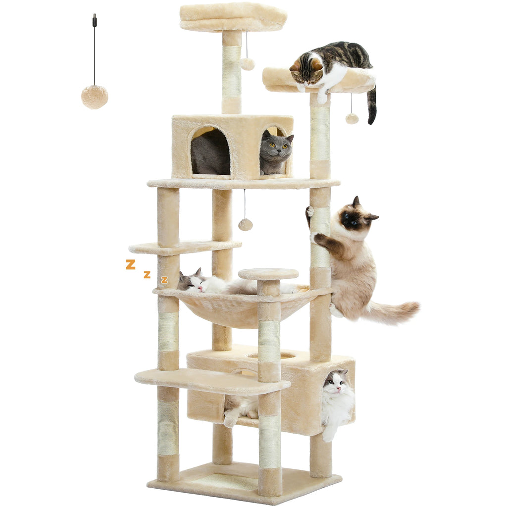 Le Sanctuaire – Arbre à Chat XXL & Confort Communautaire (184 cm)