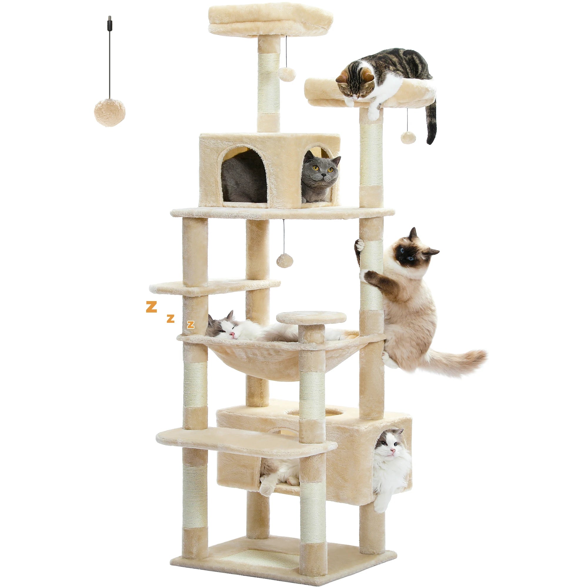 Le Sanctuaire – Arbre à Chat XXL & Confort Communautaire (184 cm)