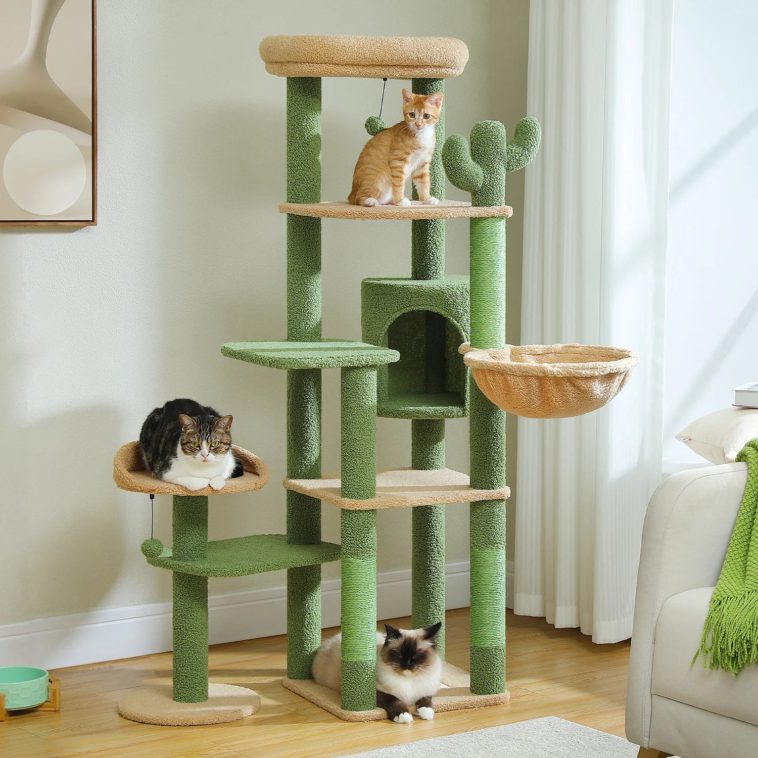 L'Oasis – Arbre à Chat Organique & Stabilité Maximale (150 cm)