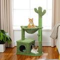 Le Bungalow de Loulou – Petit Arbre à Chat Tropical avec Hamac, Niche et Griffoirs Cactus