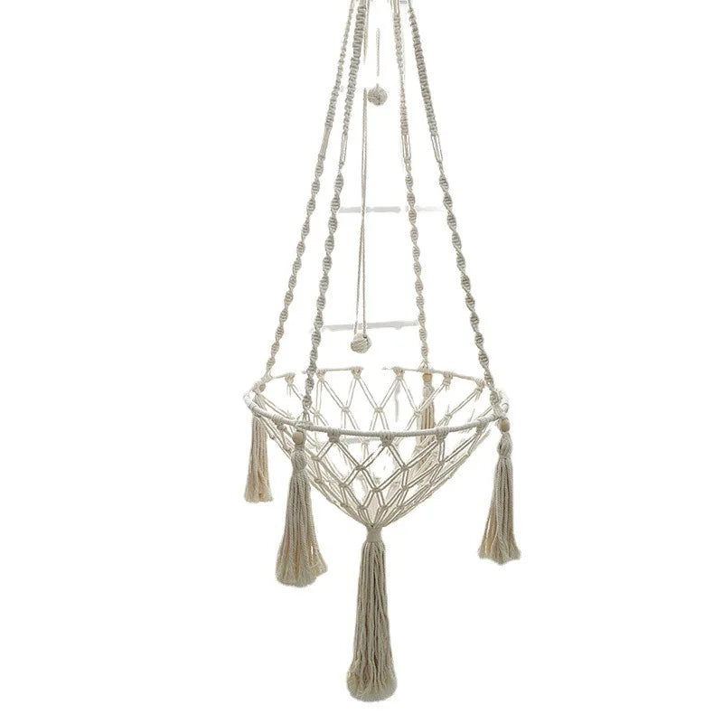 Le Cocon – Hamac Suspendu en Coton Naturel & Tissage Géométrique