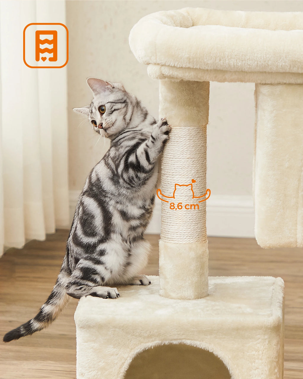 Le Manoir de Louna – Petit Arbre à Chat avec Double Niche et Perchoir Confort