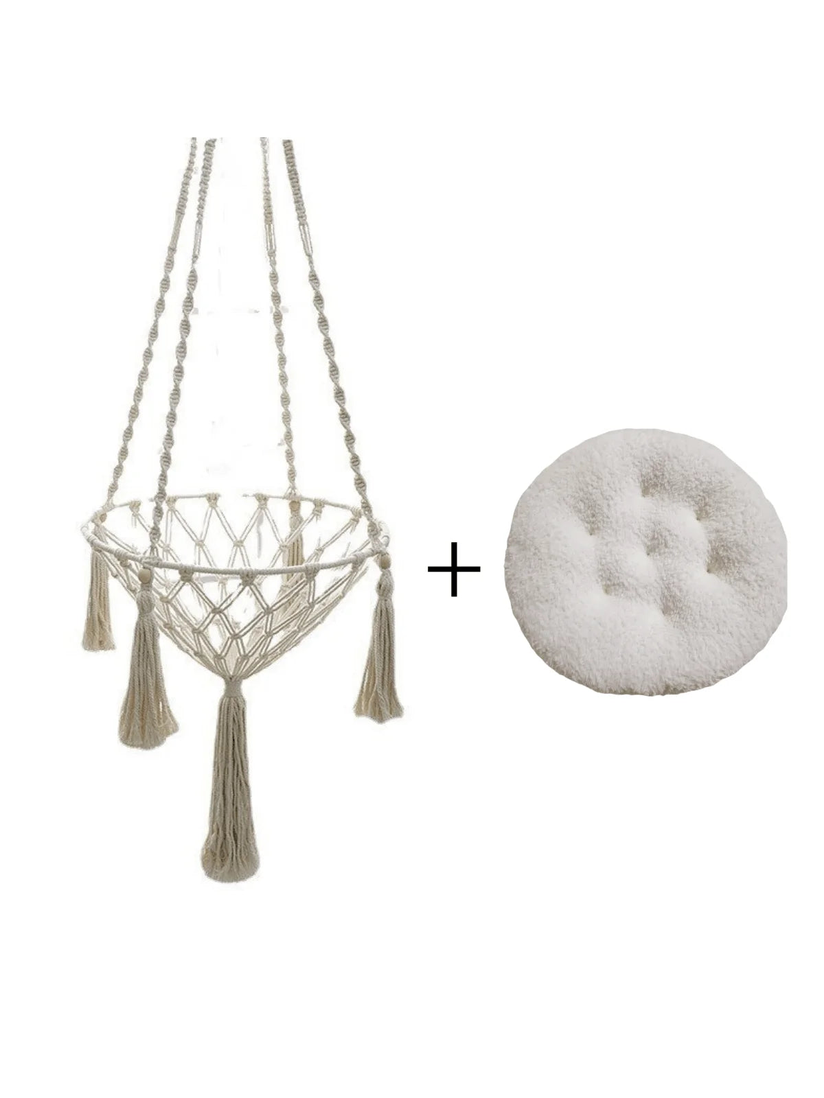 Le Cocon – Hamac Suspendu en Coton Naturel & Tissage Géométrique