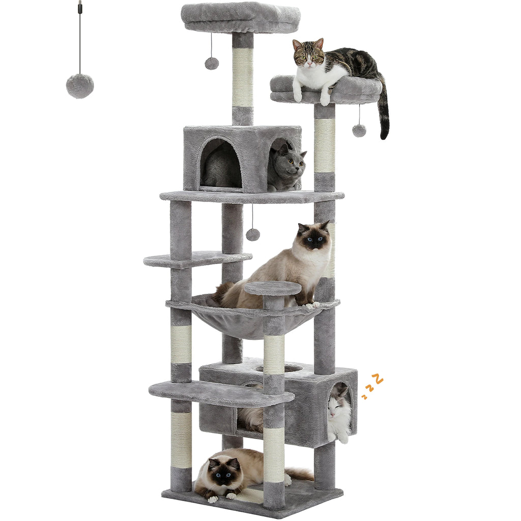 Le Sanctuaire – Arbre à Chat XXL & Confort Communautaire (184 cm)