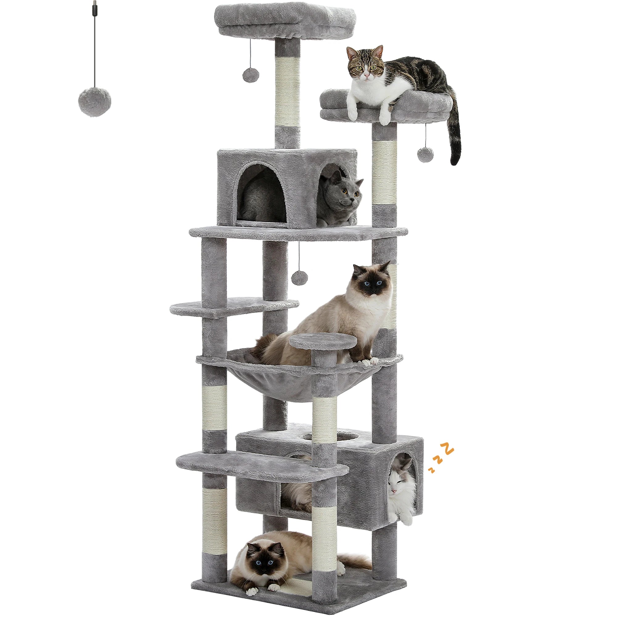 Le Sanctuaire – Arbre à Chat XXL & Confort Communautaire (184 cm)
