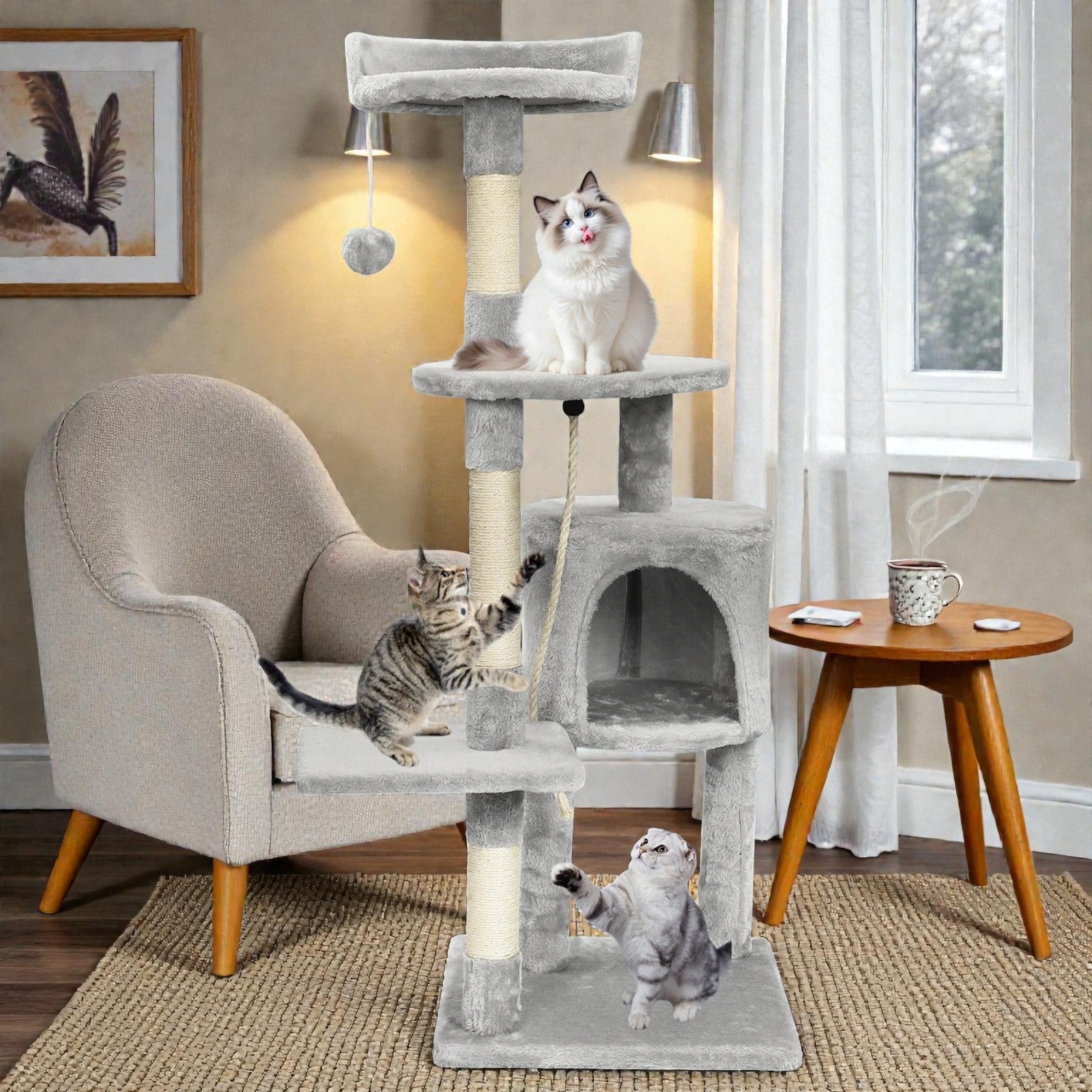 Le Cocon de Luna – Petit Arbre à Chat Multi-Niveaux (112 cm)