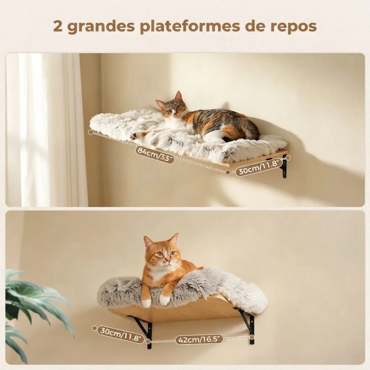Étagères Murales pour Chat en Bois 5-en-1 – La Falaise Modulable