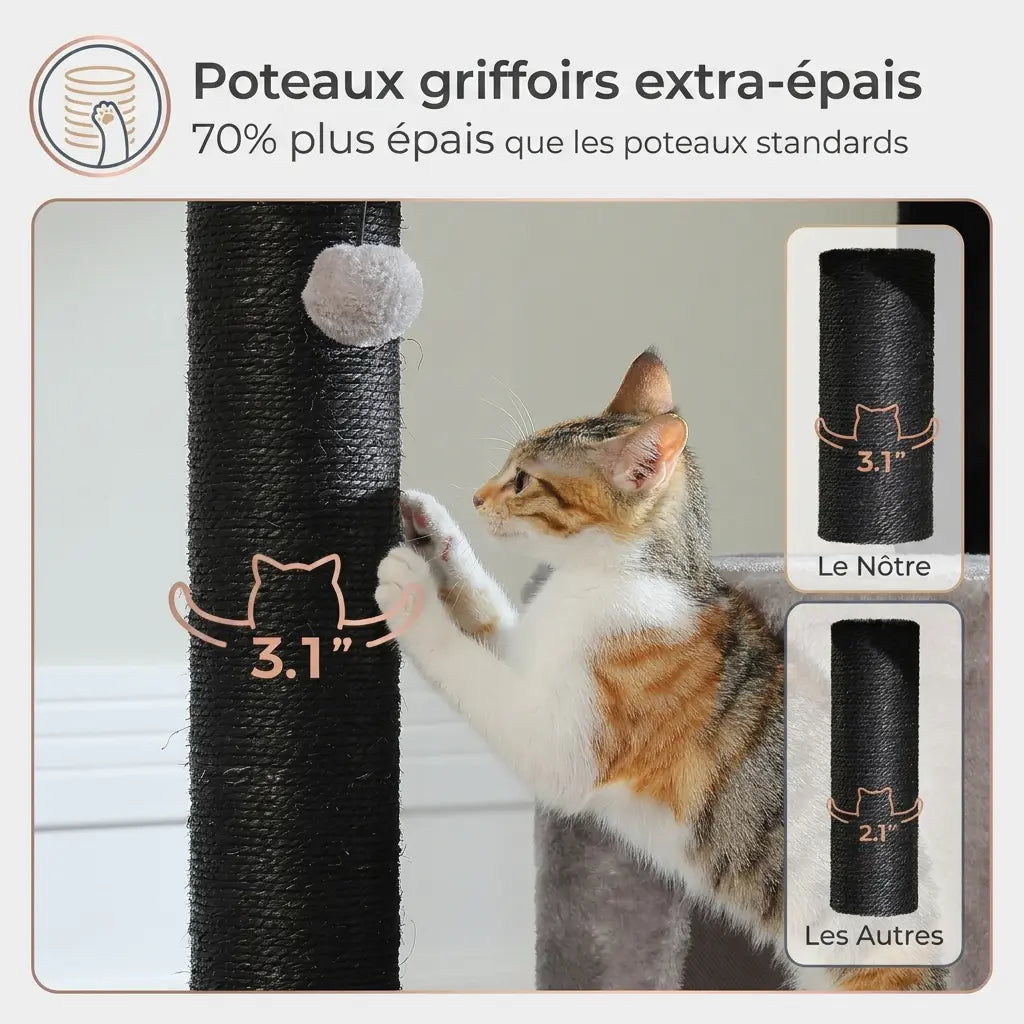 La Citadelle – Arbre à Chat Renforcé Maine Coon & XXL (147 cm)