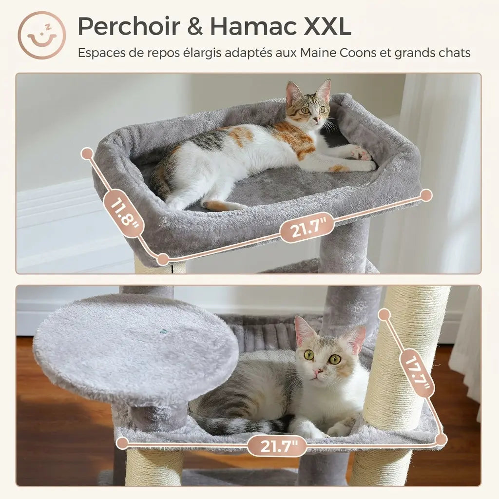 La Citadelle – Arbre à Chat Renforcé Maine Coon & XXL (147 cm)