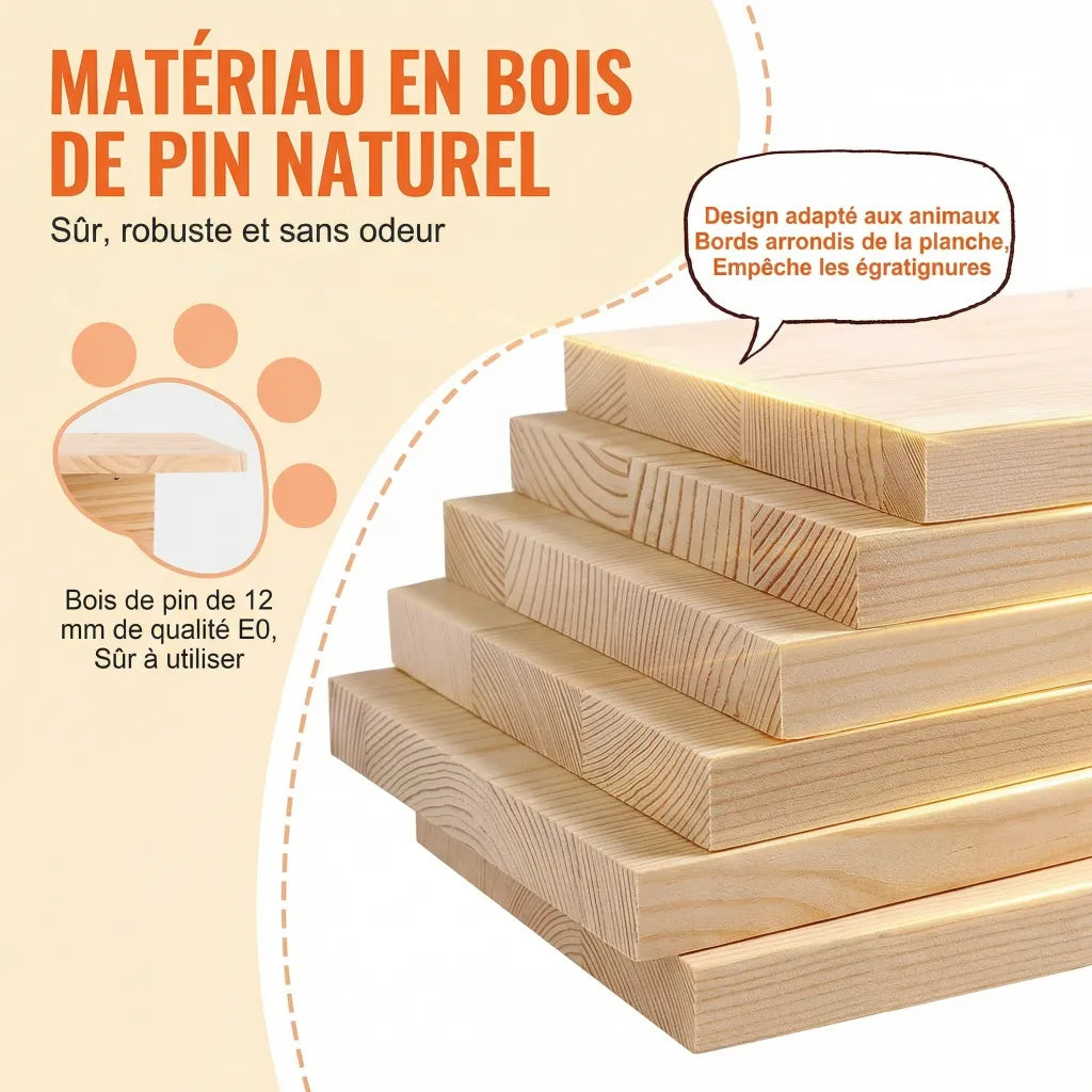 Le Balcon des Cimes – Arbre à Chat Mural Multi-Niveaux