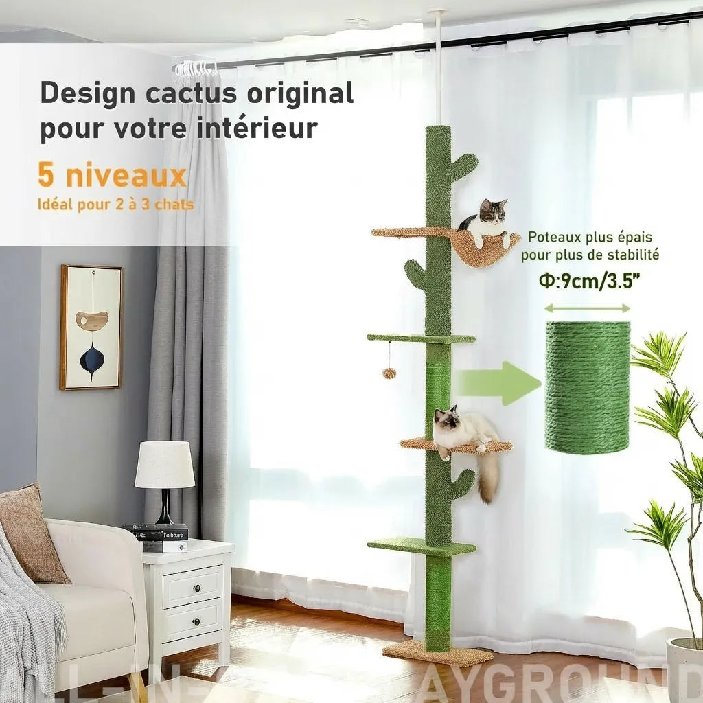 Le Loft Aérien – Arbre à Chat Sol-Plafond 5 Niveaux