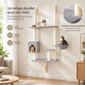 Arbre à Chat Mural 153 cm avec Niche et Panier – Le Sommet Mural