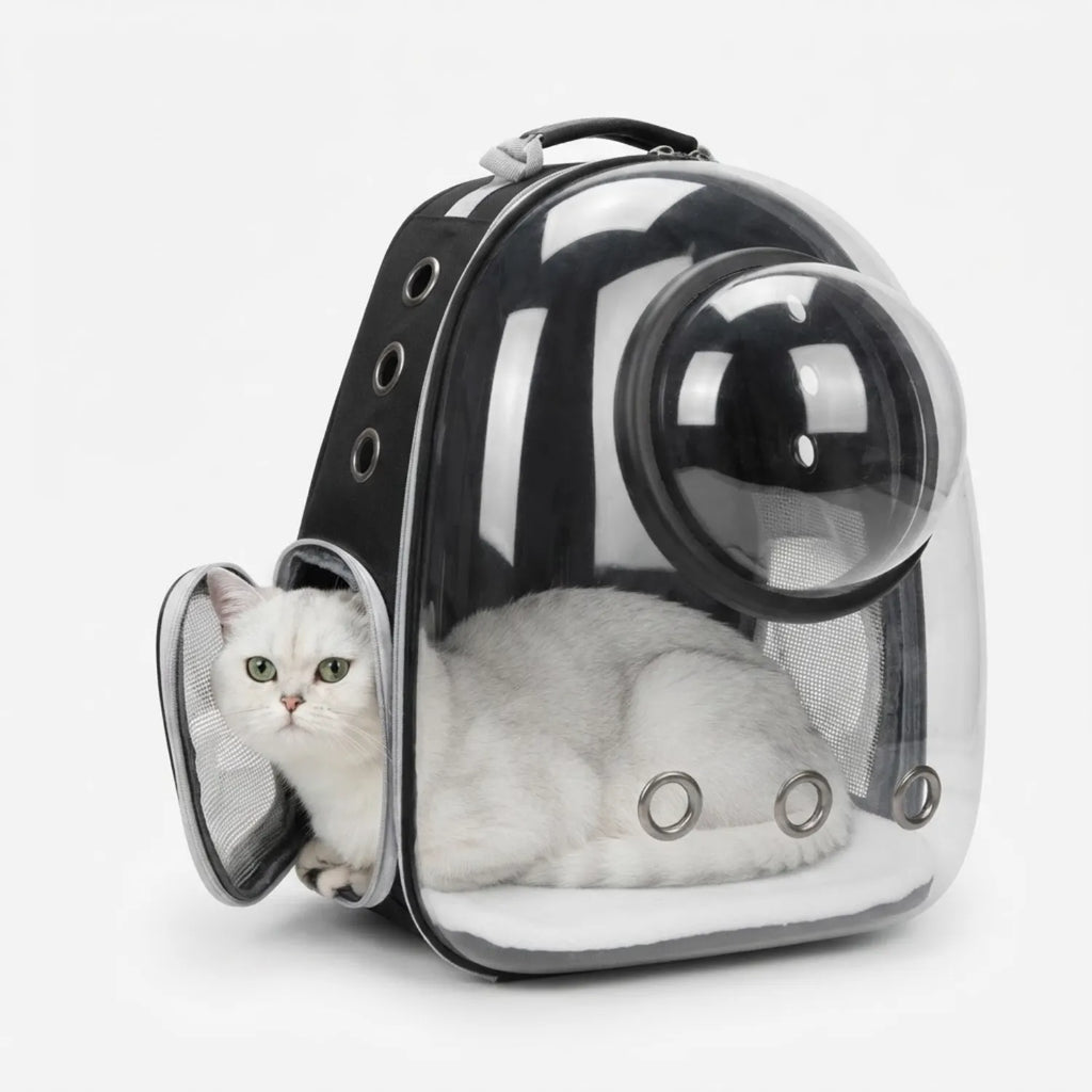 L’Explorateur Panoramique – Sac à Dos de Voyage Sécurisé pour Chat (Coque Protectrice)