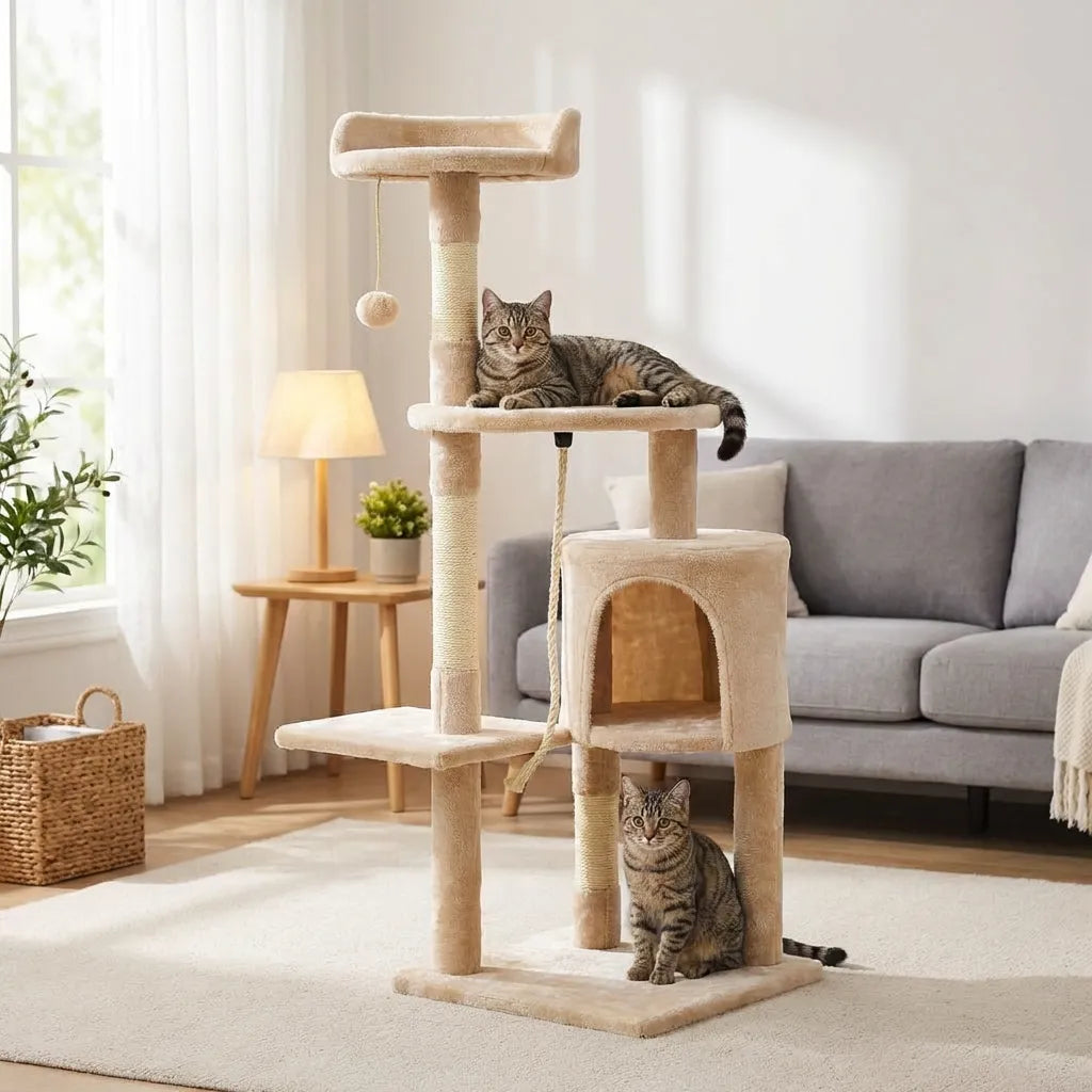 Le Cocon de Luna – Petit Arbre à Chat Multi-Niveaux (112 cm)
