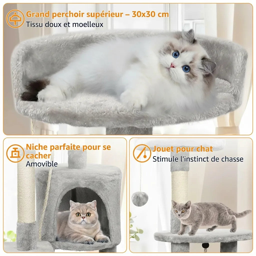 Le Cocon de Luna – Petit Arbre à Chat Multi-Niveaux (112 cm)