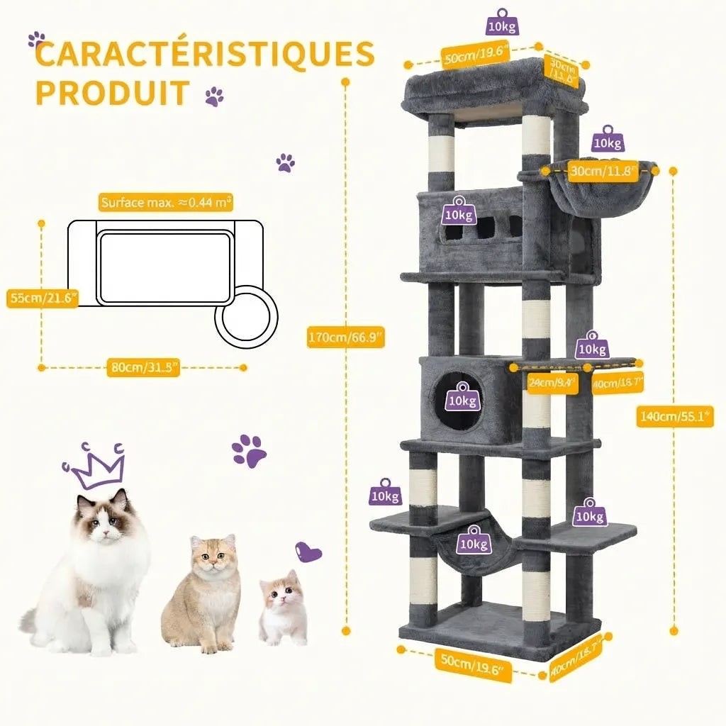 L’Héritage de Luna – Arbre à Chat Grande Hauteur (170 cm)