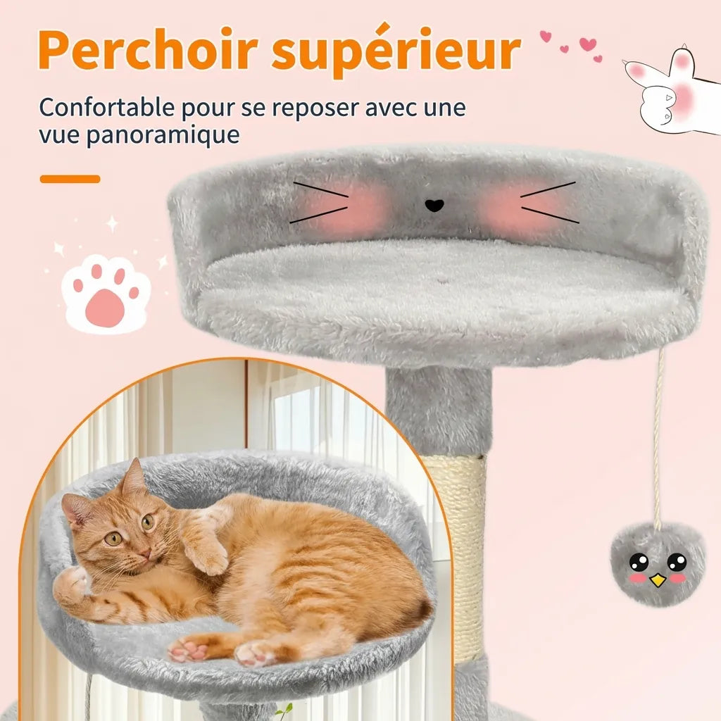 Le Cocon de Luna – Petit Arbre à Chat Multi-Niveaux (112 cm)