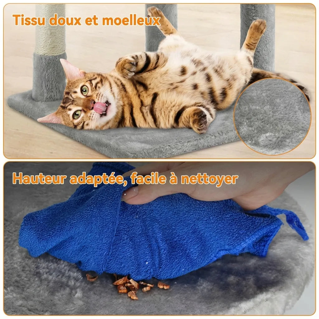 Le Cocon de Luna – Petit Arbre à Chat Multi-Niveaux (112 cm)