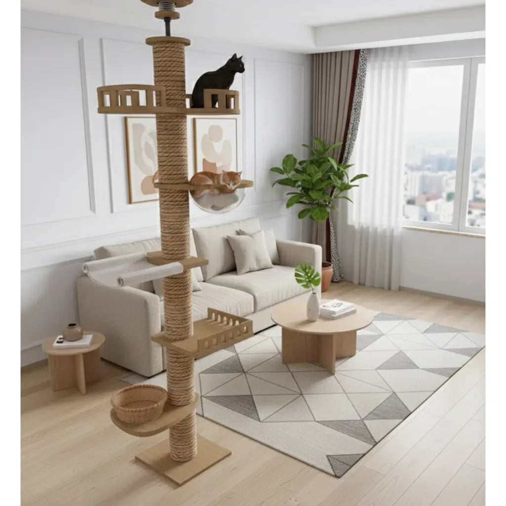 La Tour Sérénité – Arbre à Chat Sol-Plafond Compact