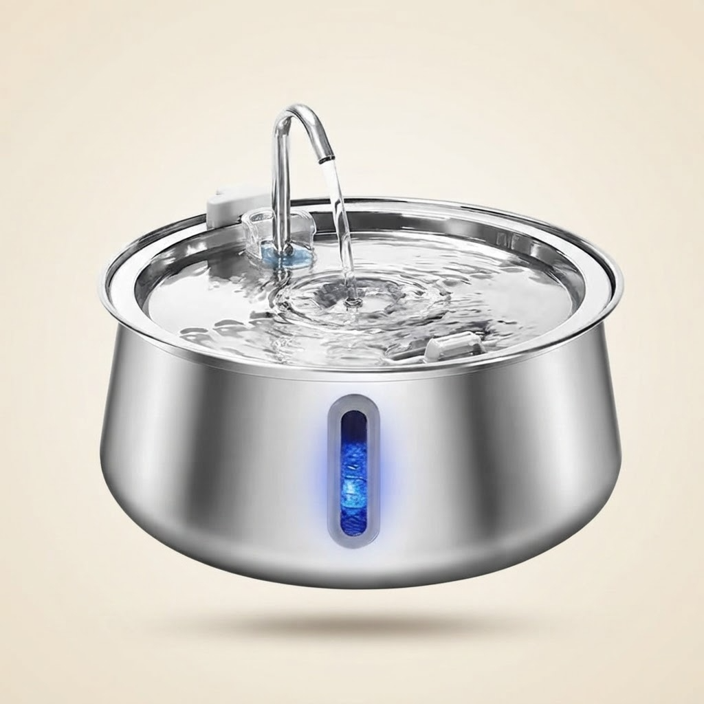 Fontaine à eau inox pour chat 4 L La Fontaine Inox Pureté – vue 2