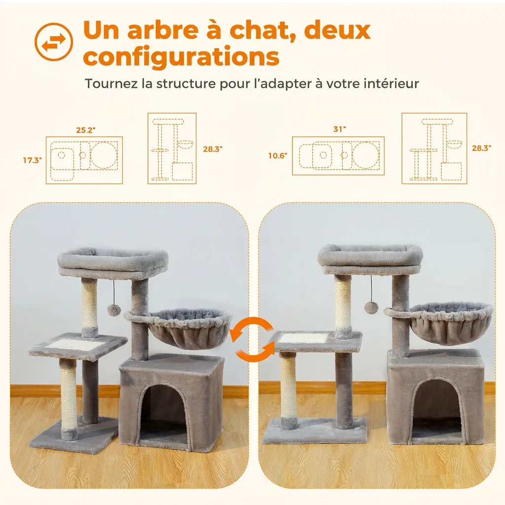 L’Escale Urbaine – Petit Arbre à Chat Compact (73 cm)