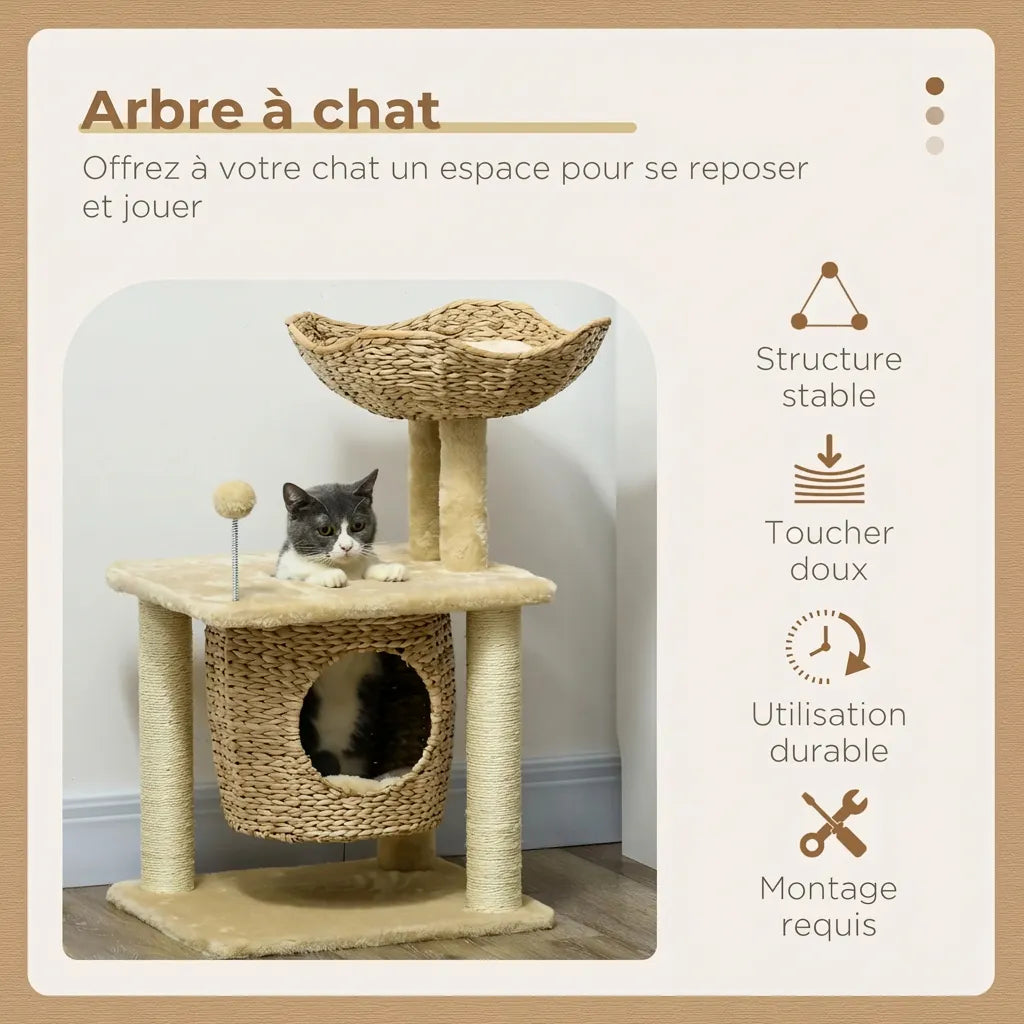 Le Loft Scandinave – Arbre à Chat Design Compact (74 cm)