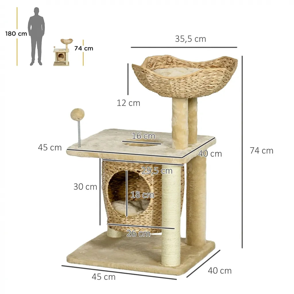 Le Loft Scandinave – Arbre à Chat Design Compact (74 cm)