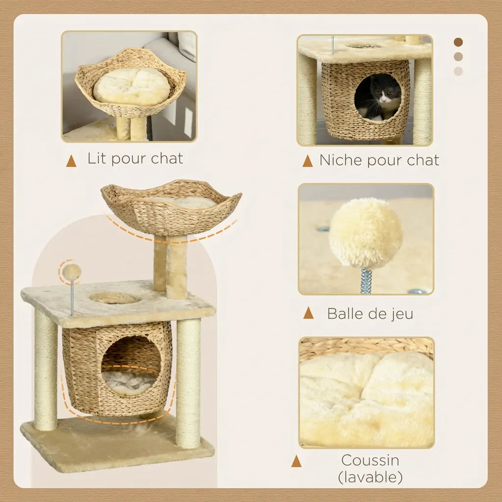Le Loft Scandinave – Arbre à Chat Design Compact (74 cm)