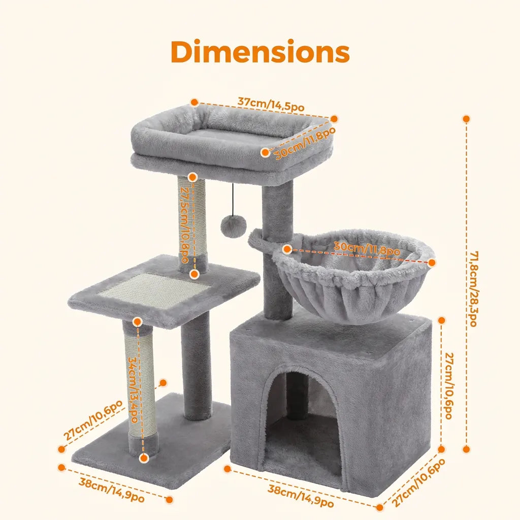 L’Escale Urbaine – Petit Arbre à Chat Compact (73 cm)