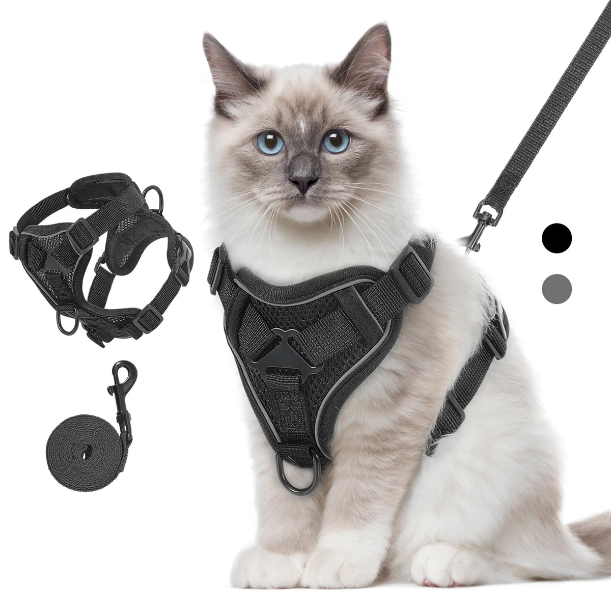 Harnais rembourré et laisse pour chat Le Harnais Cocon – vue 3